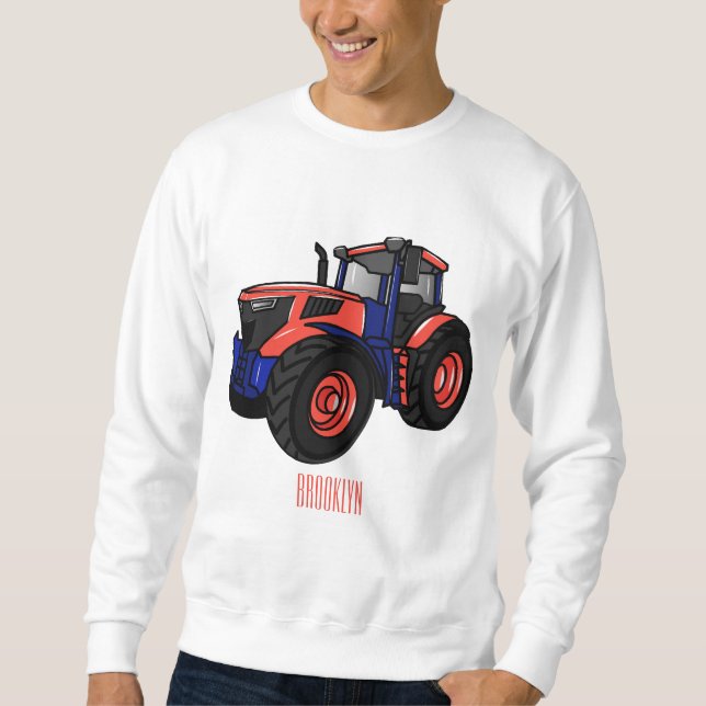 illustration av traktorns tecknad lång ärmad tröja (Framsida)