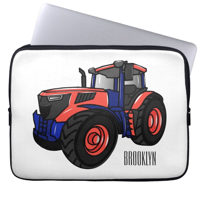 illustration av traktorns tecknad laptop fodral (Framsidan)