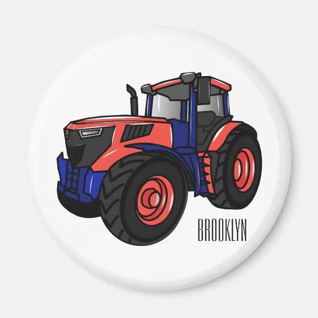 illustration av traktorns tecknad magnet (Framsidan)