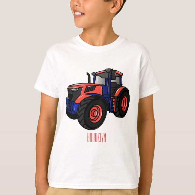 illustration av traktorns tecknad t shirt (Framsida)