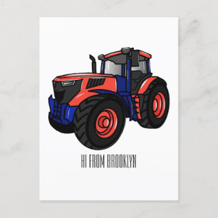 illustration av traktorns tecknad vykort