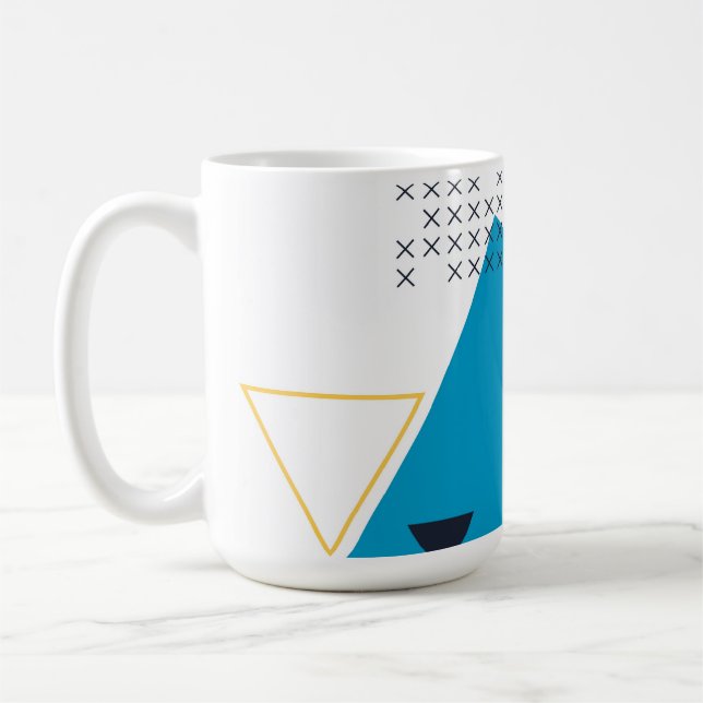 illustration av trendig, coola, geometrisk Memphis Kaffemugg (Vänster)