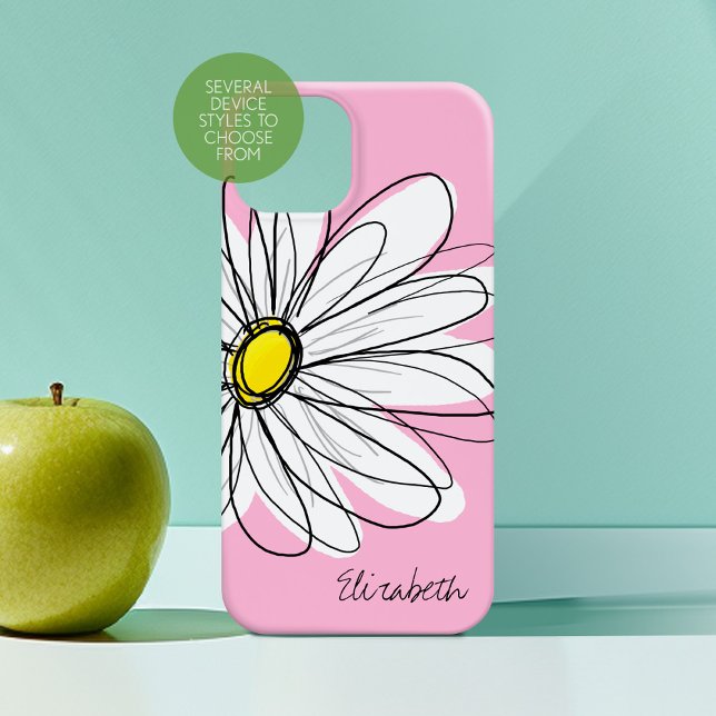 Illustration av trendigets Daisy Blommigt - gult f (Personalized Phone Case with Custom Text)
