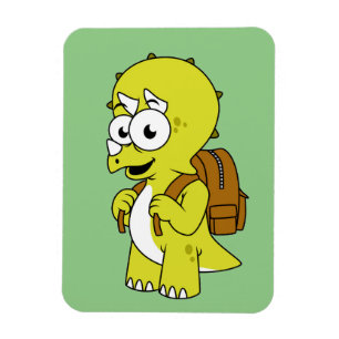 Illustration av triceratops med ryggsäck. magnet