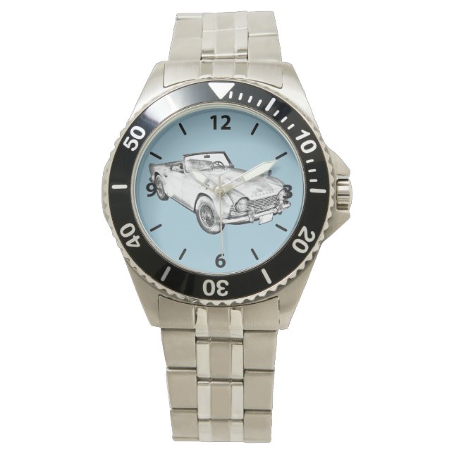 Illustration av triumph Tr4-sportbil Armbandsur (Framsida)
