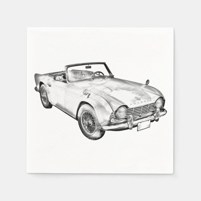 Illustration av triumph Tr4-sportbil Pappersservett (Framsidan)
