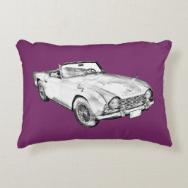 Illustration av Triumph Tr4 sportbil Prydnadskudde