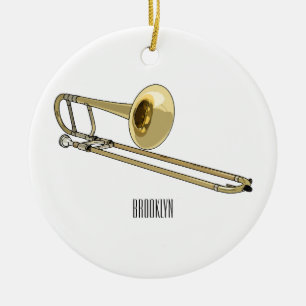 illustration av Trombone-tecknaden Julgransprydnad Keramik