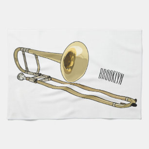 illustration av Trombone-tecknaden Kökshandduk