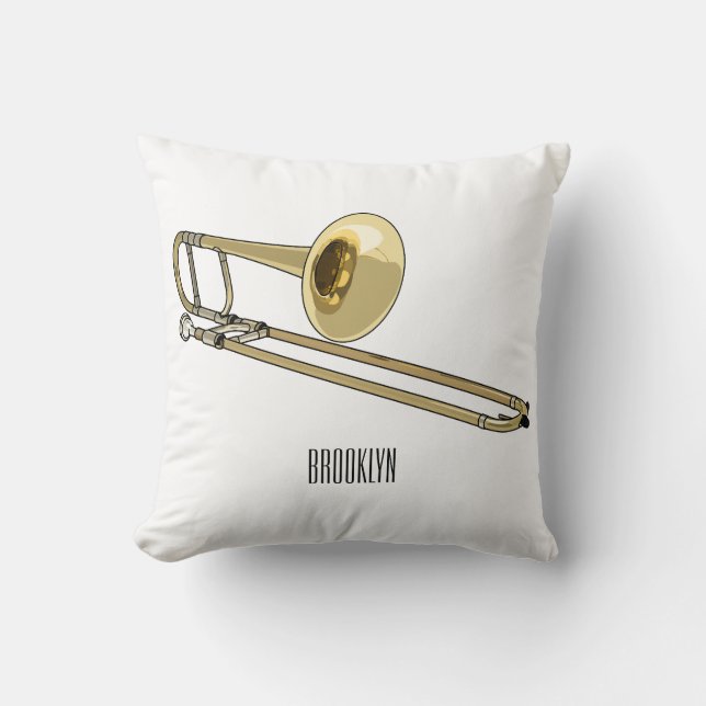 illustration av Trombone-tecknaden Kudde (Framsida)