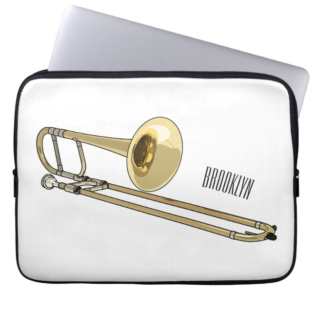 illustration av Trombone-tecknaden Laptop Fodral (Framsidan)