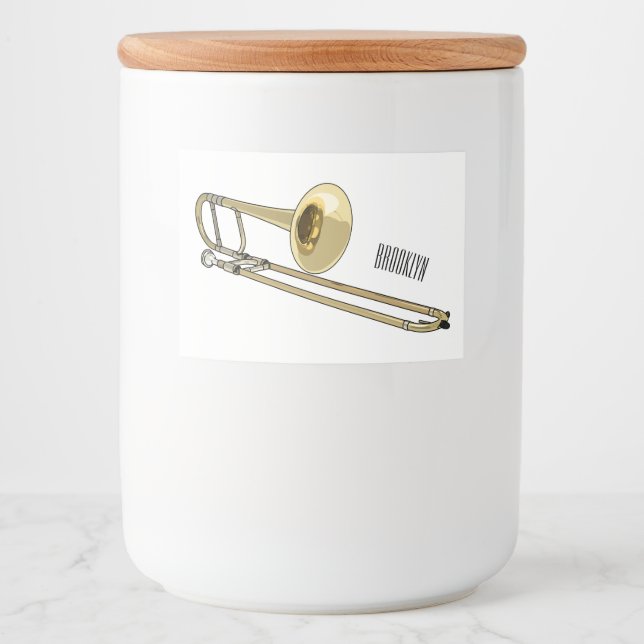illustration av Trombone-tecknaden Mat Etiketter (Framsida)