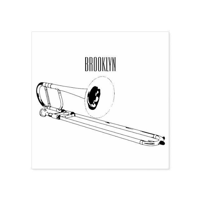 illustration av Trombone-tecknaden Stämpel (Tryck)