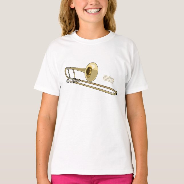 illustration av Trombone-tecknaden T Shirt (Framsida)