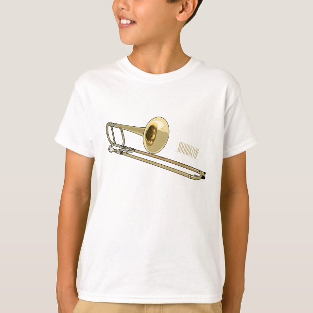 illustration av Trombone-tecknaden T Shirt (Framsida)