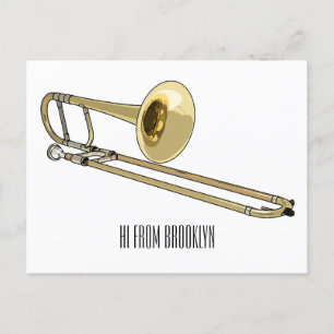 illustration av Trombone-tecknaden Vykort