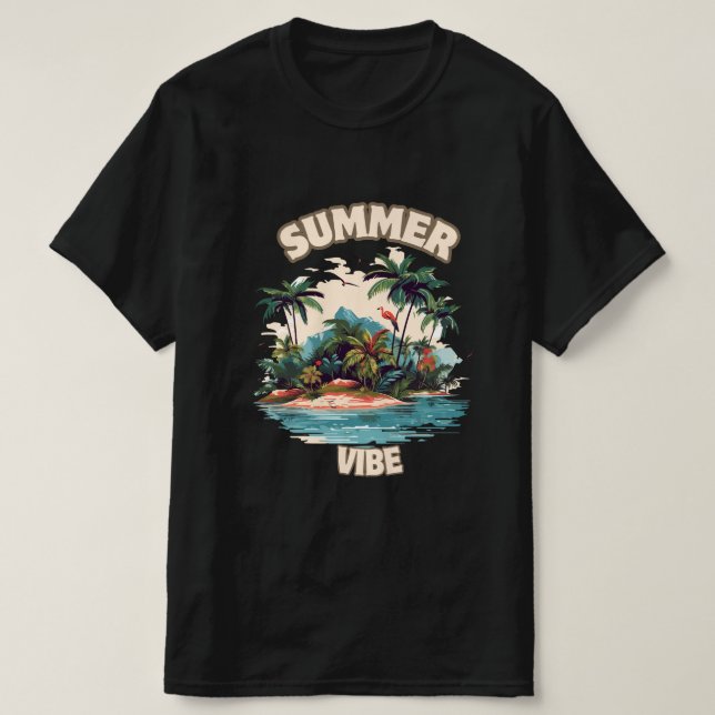 Illustration av Tropical Island Summer Vibe T Shirt (Design framsida)