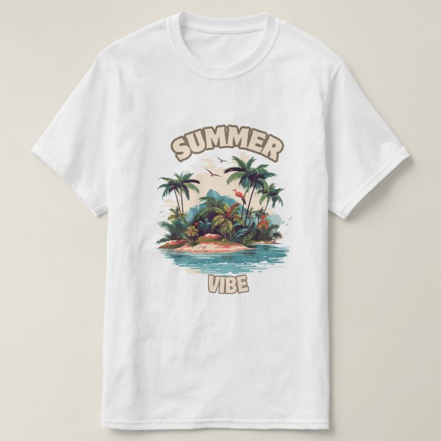 Illustration av Tropical Island Summer Vibe T Shirt (Design framsida)