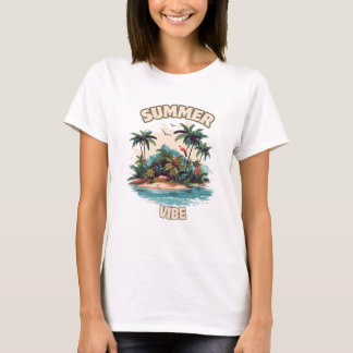Illustration av Tropical Island Summer Vibe T Shirt