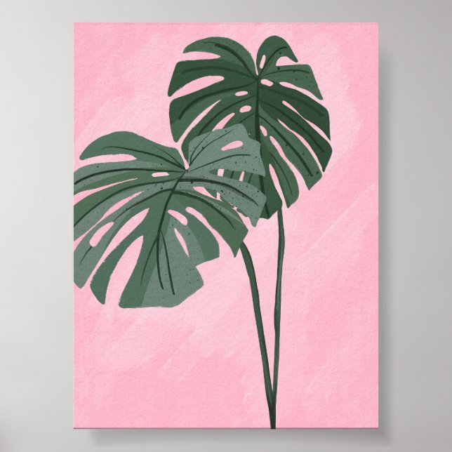 Illustration av Tropical Monstera Löv Poster (Framsidan)