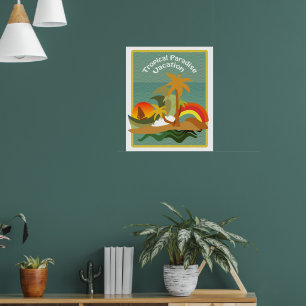 Illustration av tropiska öar Poster