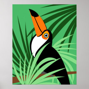 Illustration av tropiska Toucan-fåglar Poster