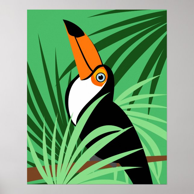 Illustration av tropiska Toucan-fåglar Poster (Framsidan)
