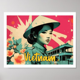 Illustration av TV-sändningar i Vietnam Poster