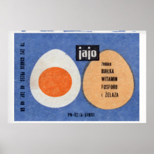 Illustration av två ägg, ett helt Polen Poster