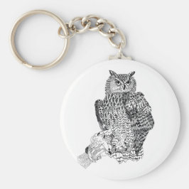 Illustration av Uggla på knappens nyckelring