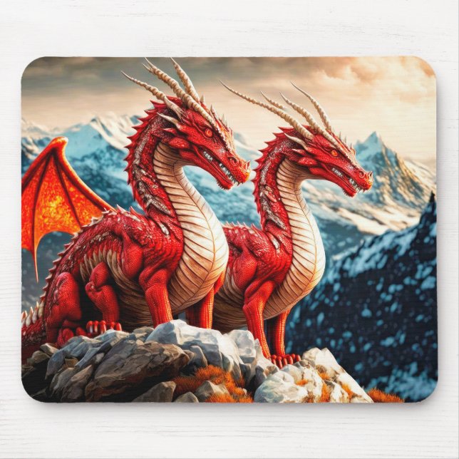 Illustration av utförliga drakoner musmatta (Framsidan)