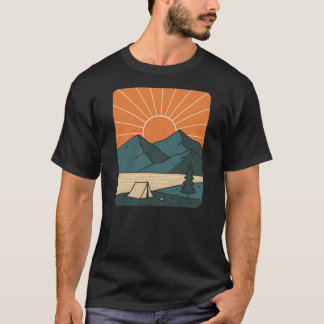 Illustration av utomhusläger t shirt