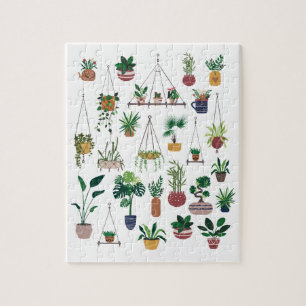 Illustration av utomhusplantor i Boho Pussel
