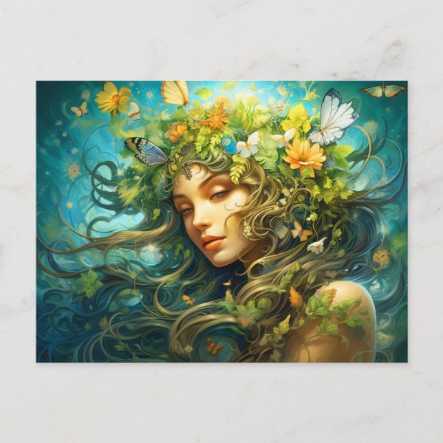 Illustration av Våg Zodiac-tecknet Vykort (Framsida)