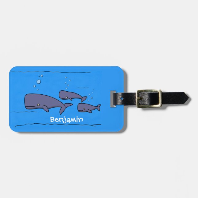 illustration av val för migrerande tecknad bagagebricka (Horisontell Framsida)