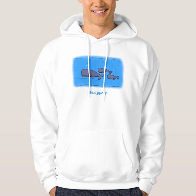 illustration av val för migrerande tecknad hoodie (Framsida)