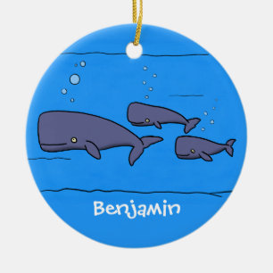 illustration av val för migrerande tecknad julgransprydnad keramik
