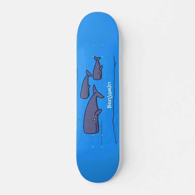 illustration av val för migrerande tecknad mini skateboard bräda 18,5 cm (Framsida)