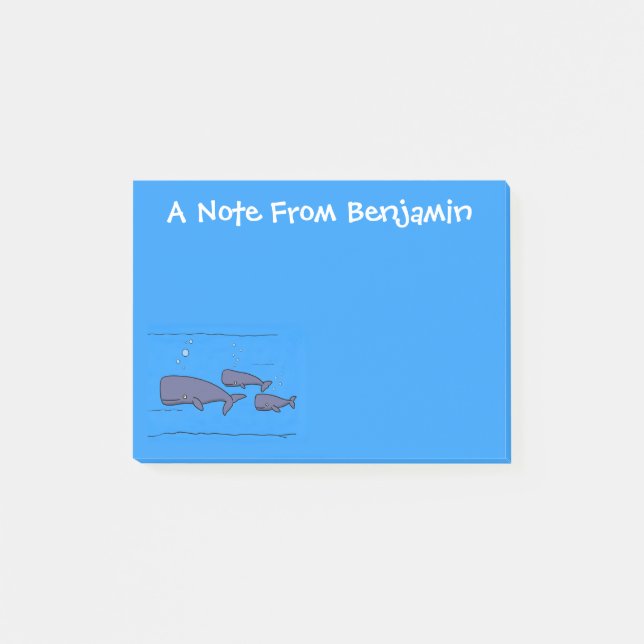 illustration av val för migrerande tecknad post-it block (Framsida)