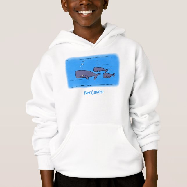 illustration av val för migrerande tecknad t shirt (Framsida)