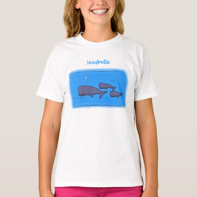 illustration av val för migrerande tecknad t shirt (Framsida)