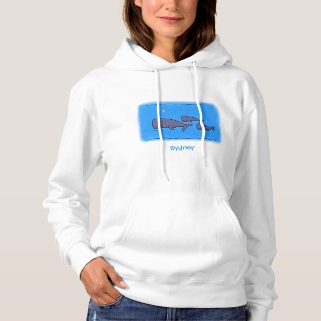 illustration av val för migrerande tecknad t shirt (Framsida)