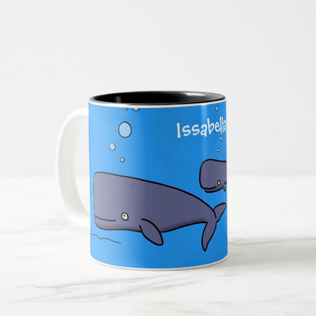illustration av val för migrerande tecknad Två-Tonad mugg (Framsida vänster)