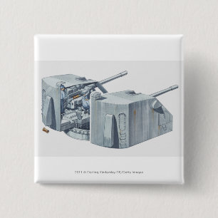 Illustration av vapenturreten på en slagskepp WW2 Knapp
