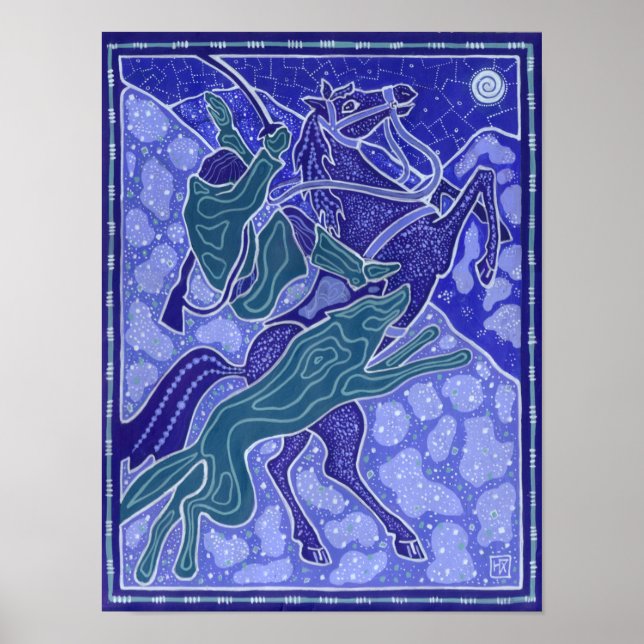 Illustration av Varg för hästringsdjur Poster (Framsidan)