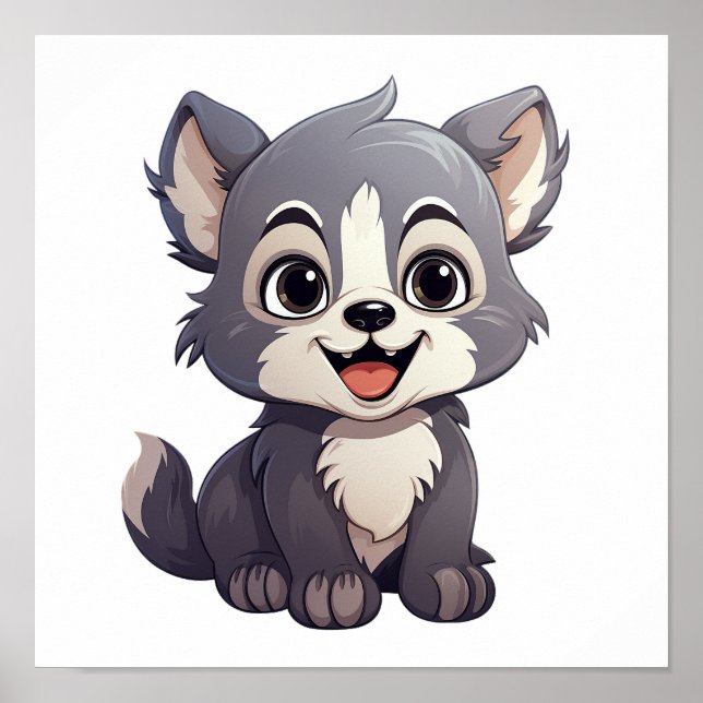 illustration av vargen tecknad poster (Framsidan)