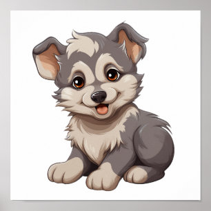 illustration av vargen tecknad poster