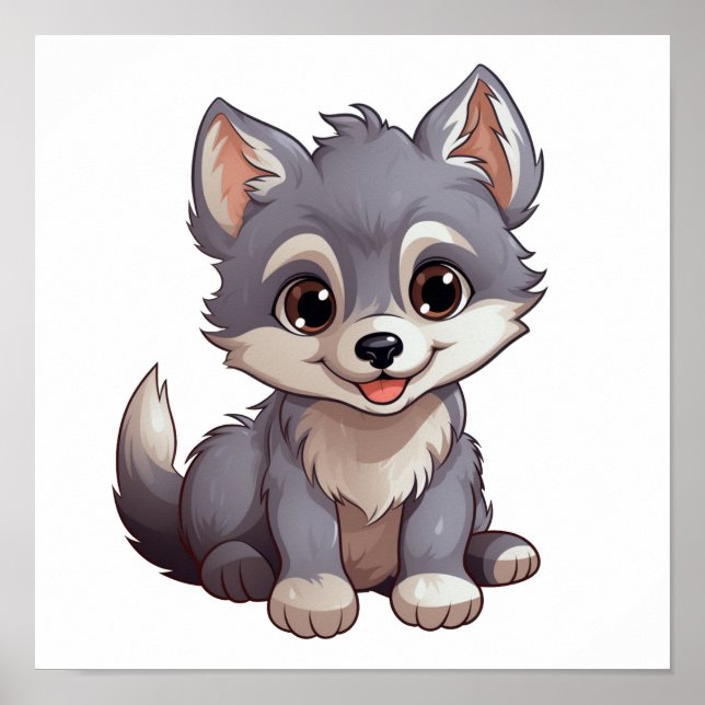 illustration av vargen tecknad poster (Framsidan)