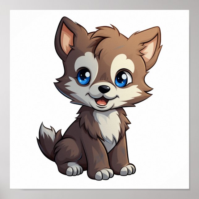 illustration av vargen tecknad poster (Framsidan)