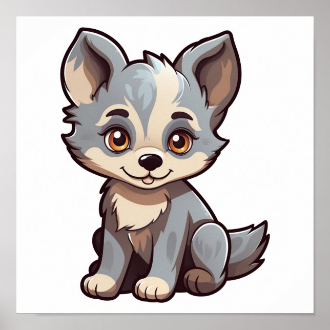 illustration av vargen tecknad poster (Framsidan)